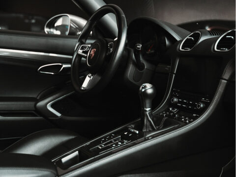 A shiny and clean car interior